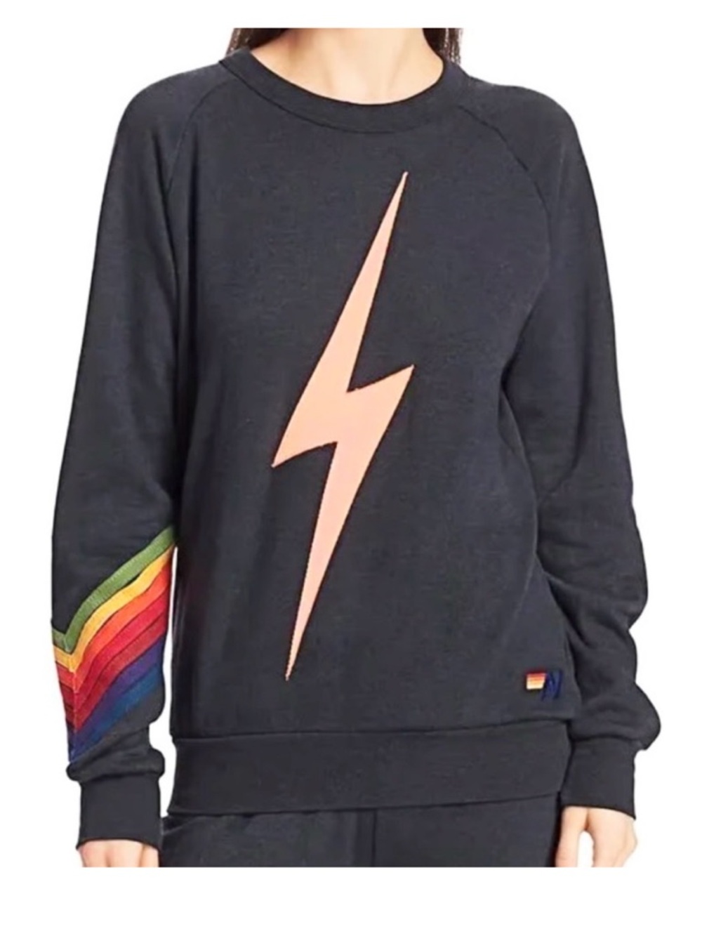 Aviator Nation Navy Bolt Stripe Creeneck Sweatshirt